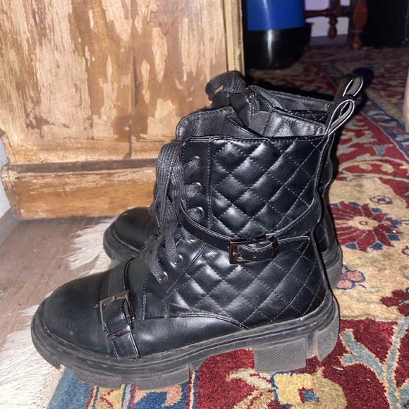 Prada Plush Quilted Combat Boots - Picture 1 of 4